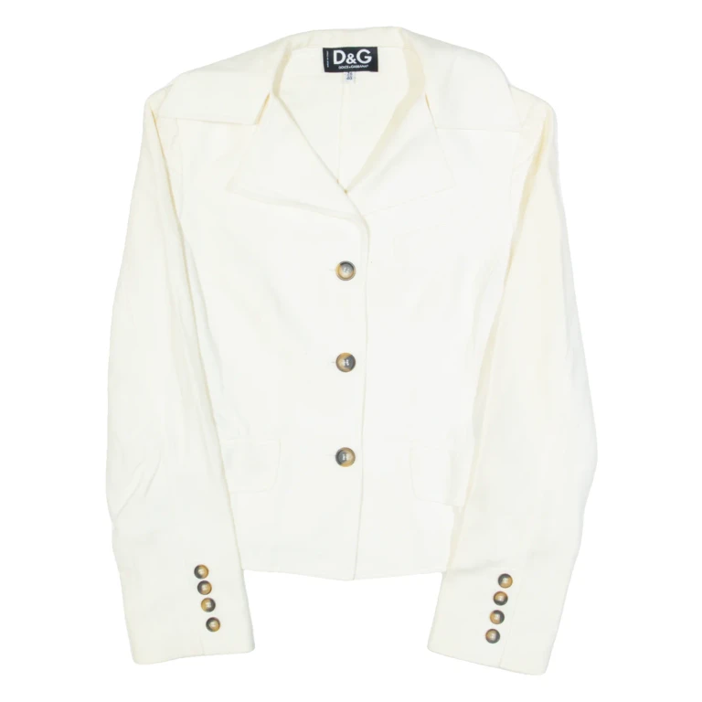 DOLCE & GABBANA Womens Blazer Jacket White S