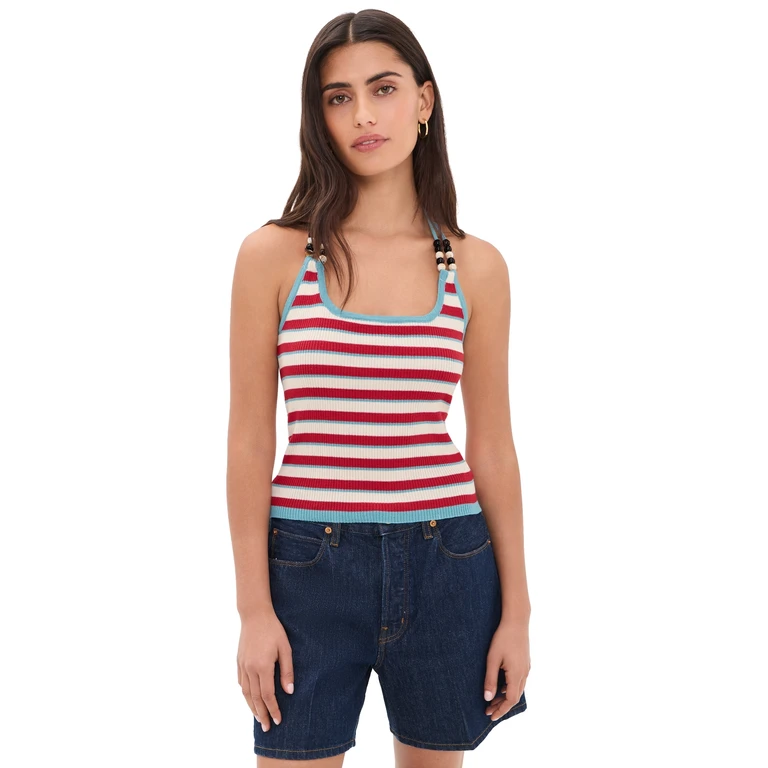 Bailey Rose Striped Halter Top Sky L