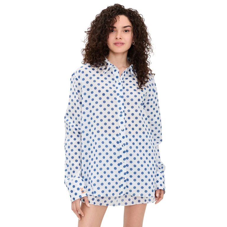 Coniglio Palm Beach Classic Button Down Hibiscus Stripe Navy Multi One Size