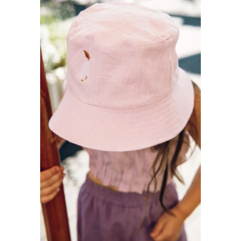 Kids Linen Bucket Hat Lilac - 3-6y (52/54cm)
