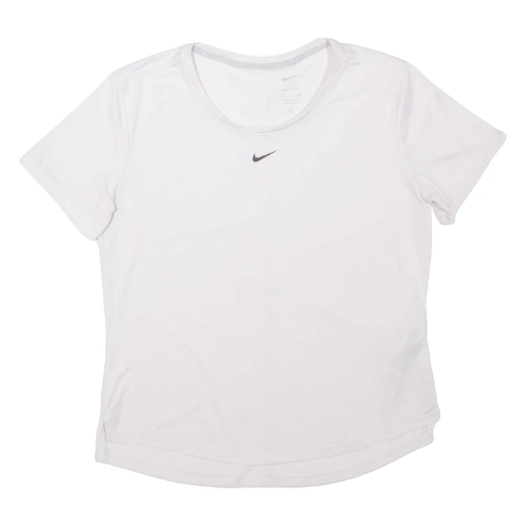 NIKE Dri-fit Mens T-Shirt White Crew Neck S
