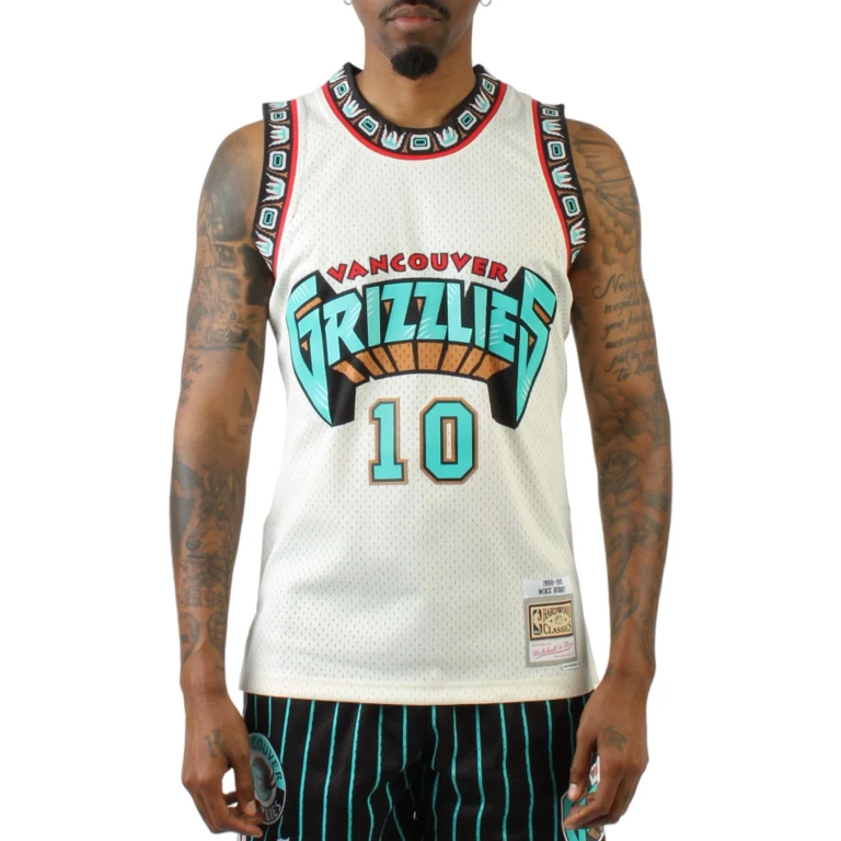 Men's Cream Team Color Swingman Jersey Grizzlies 1998 Mike Bibby Jerseys