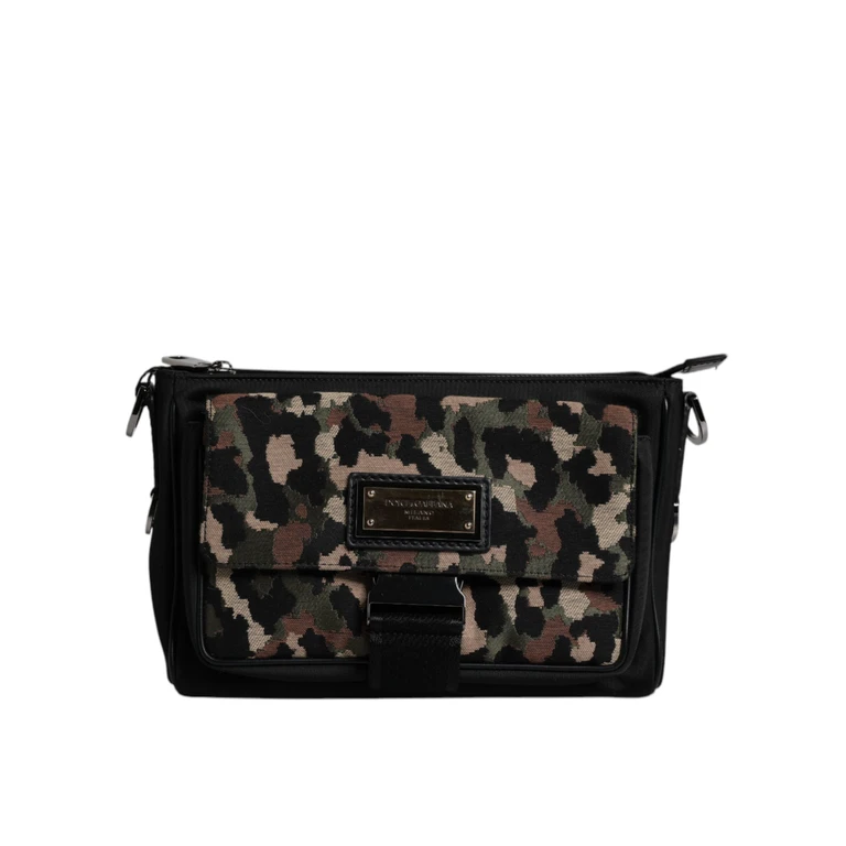 Dolce & Gabbana Multicolor Leopard Jacquard Crossbody Bag - Men