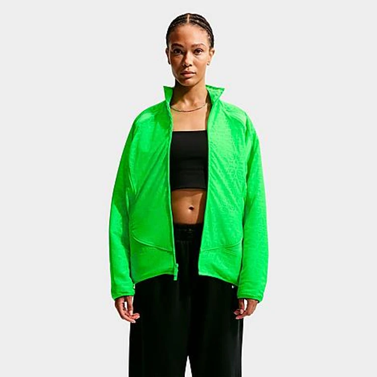 Nike Women's Sportswear Lace Oversized Track Jacket in Green Strike/Green Strike/Green Strike Size: XS