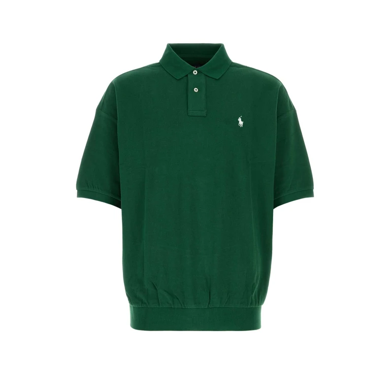 Polo Ralph Lauren Dark Green Piquet Oversize Polo Shirt Newforestc1730 Exterior: Cotton - Men