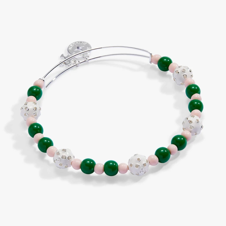 Barbie Pickleball Beaded Charm Bangle