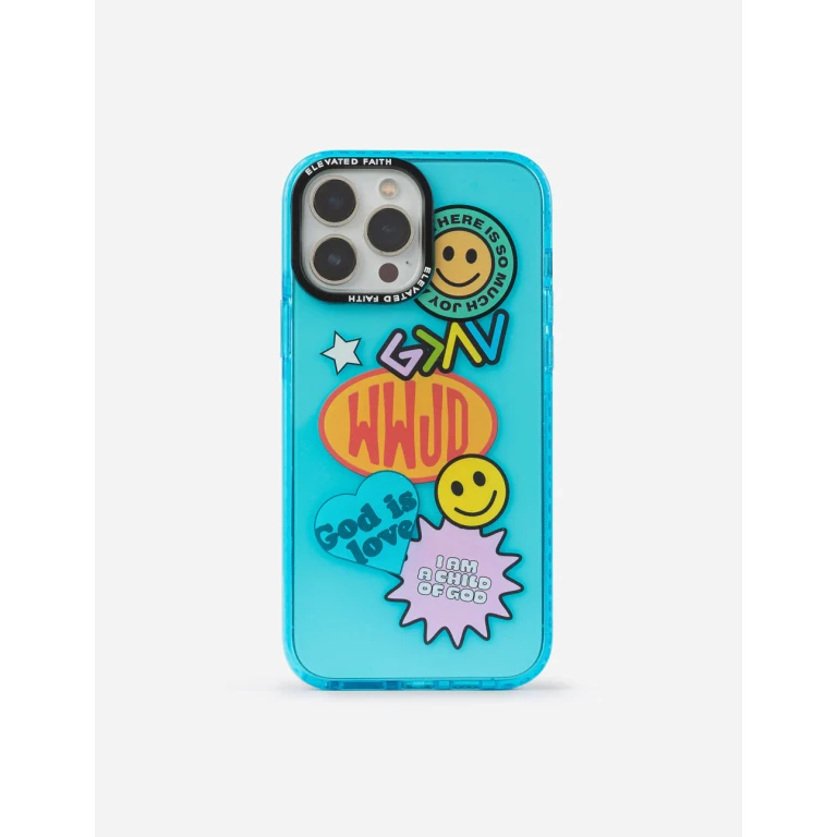 Blue Sticker Collage Phone Case