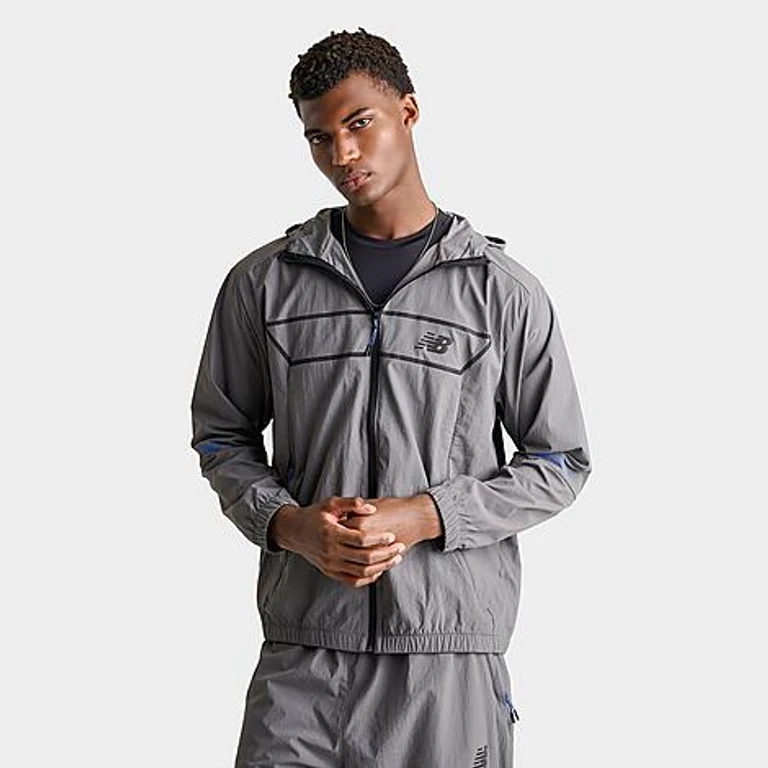 New Balance Men's Vision Pack Jacket in Grey/Black Size: Small