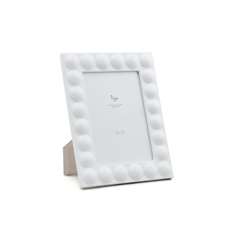Lacquer Wood Frame 5x7 White One Size