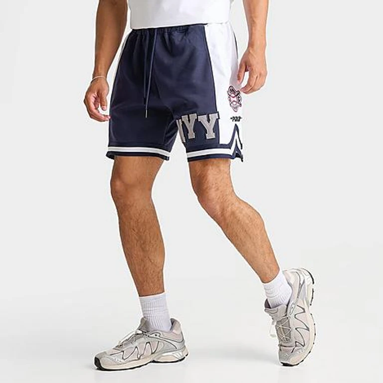 Pro Standard Men's New York Yankees MLB Letterman Shorts in Midnight Navy Size: Small