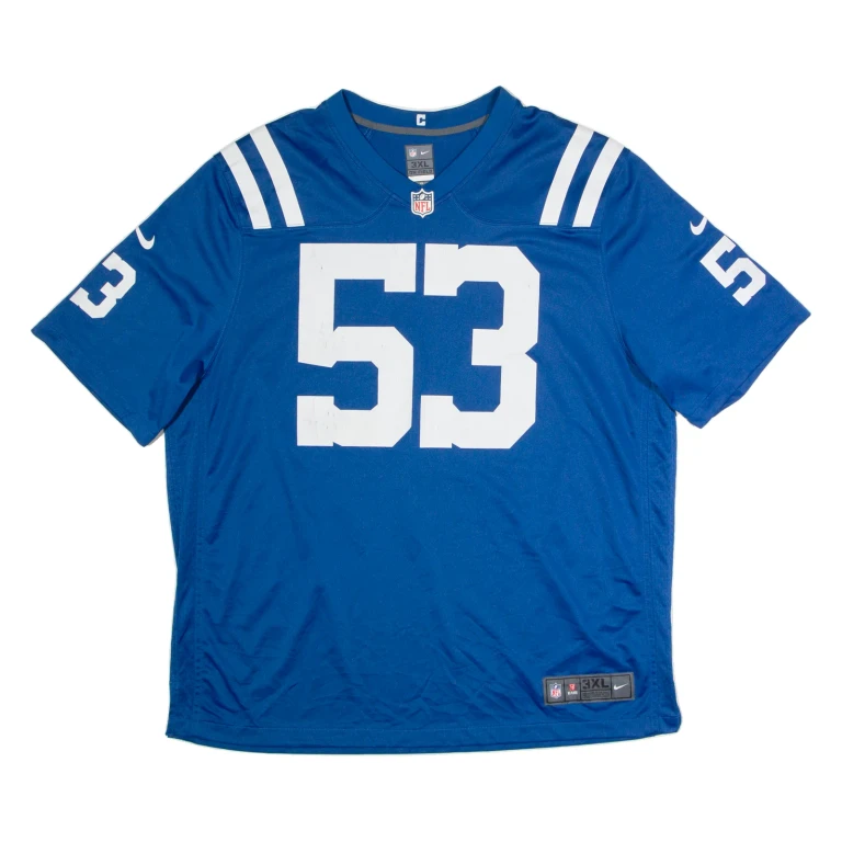 NIKE Indianapolis Colts Home #53 Leonard Mens Jersey Blue USA V-Neck 3XL