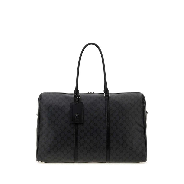 Gg Canvas Gucci Essence Classic Travel Bag Blackblack Borse Da Viaggio - Men