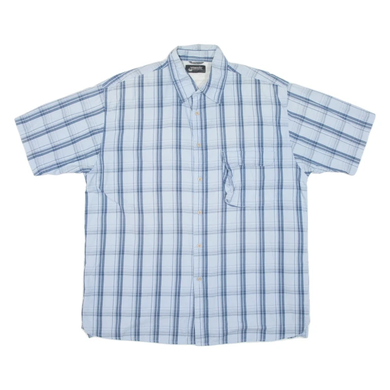 WRANGLER Mens Shirt Blue Check L