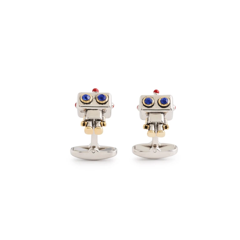 Robot Cufflinks Silver One Size