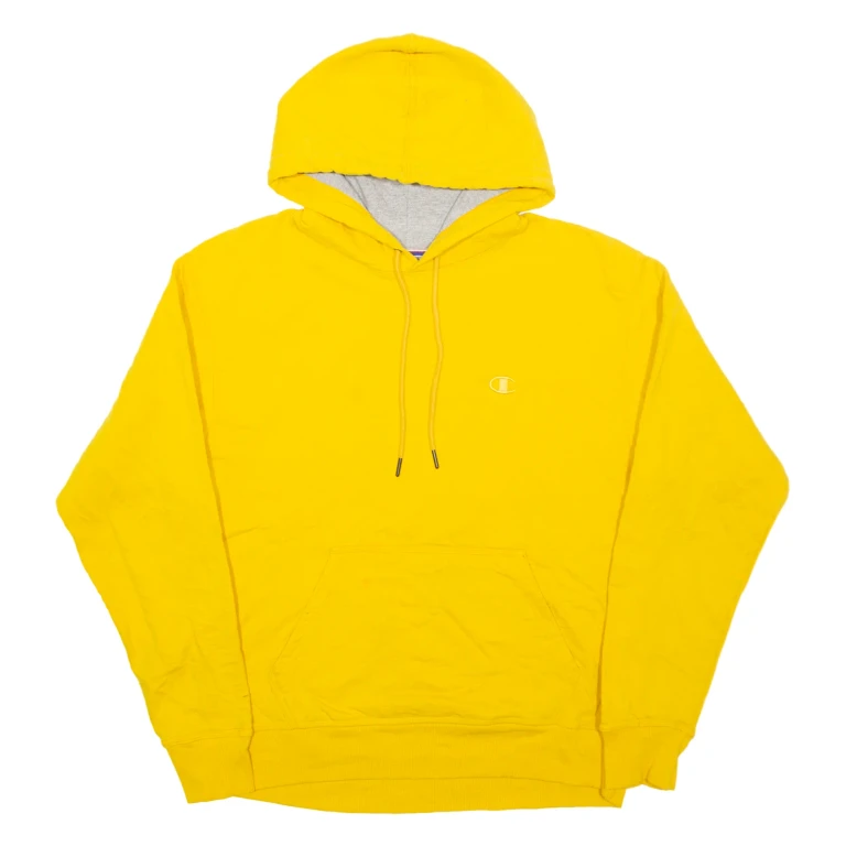CHAMPION Mens Yellow Hoodie M