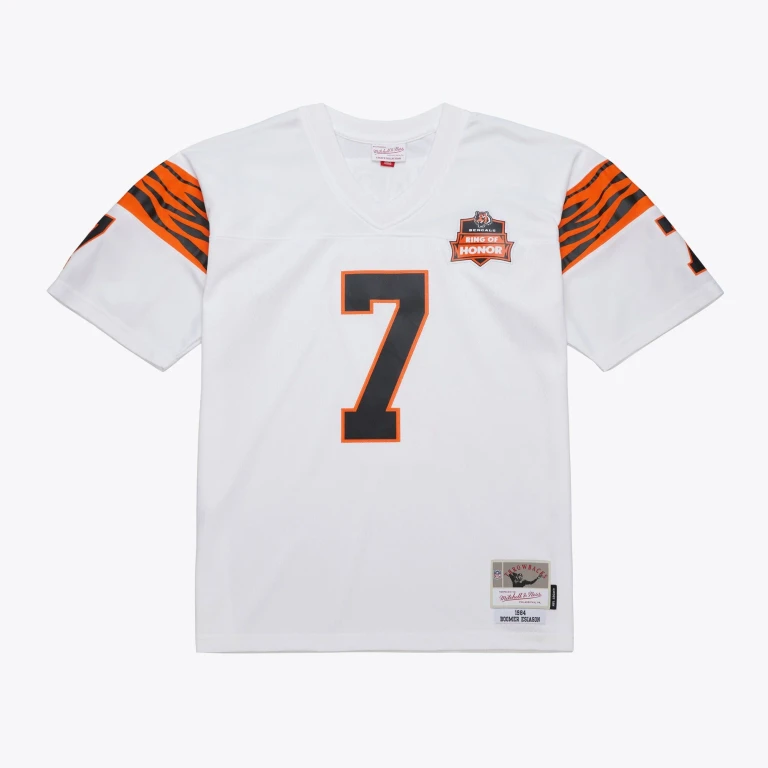 Men's NFL White Jersey Bengals 1984 Boomer Esiason