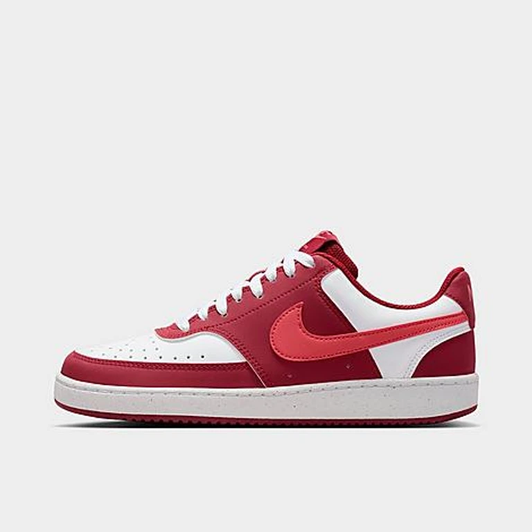 Nike Women's Court Vision Low Casual Shoes in Team Red/White/Adobe Size: 5.0