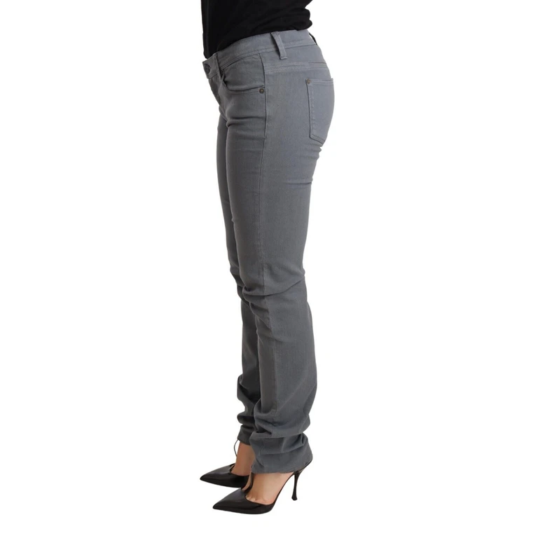 Ermanno Scervino Gray Low Waist Skinny Slim Trouser Cotton Jeans - Women