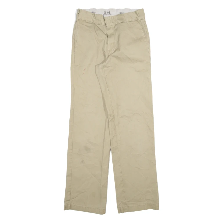 DICKIES 874 Workwear Mens Trousers Beige Regular Straight W26 L30