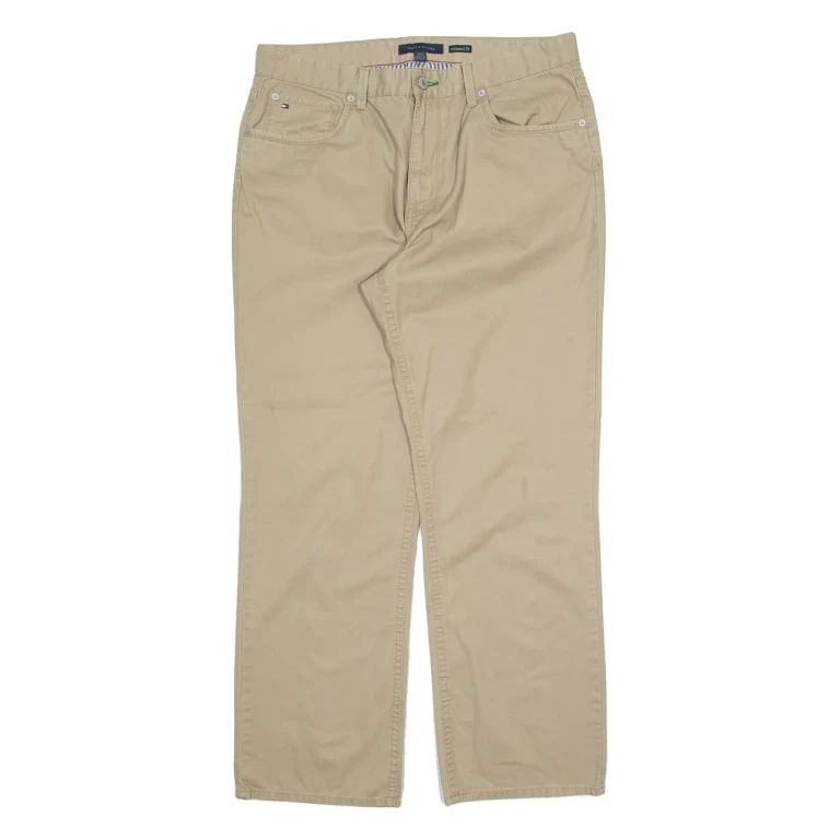 TOMMY HILFIGER Mens Trousers Beige Relaxed Straight W36 L32