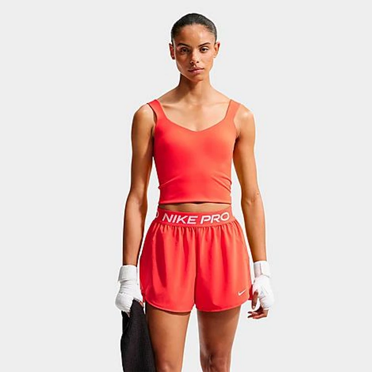 Nike Women's Pro Sculpt Medium-Support Padded Bra Tank in Light Crimson/White Size: XXS