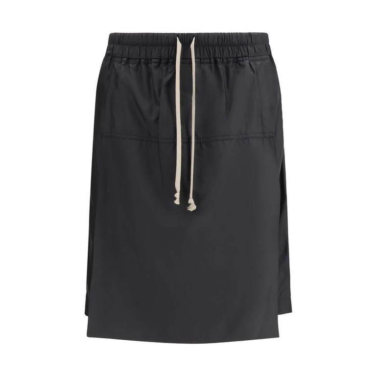Black Polyester Bermuda Shorts - Men