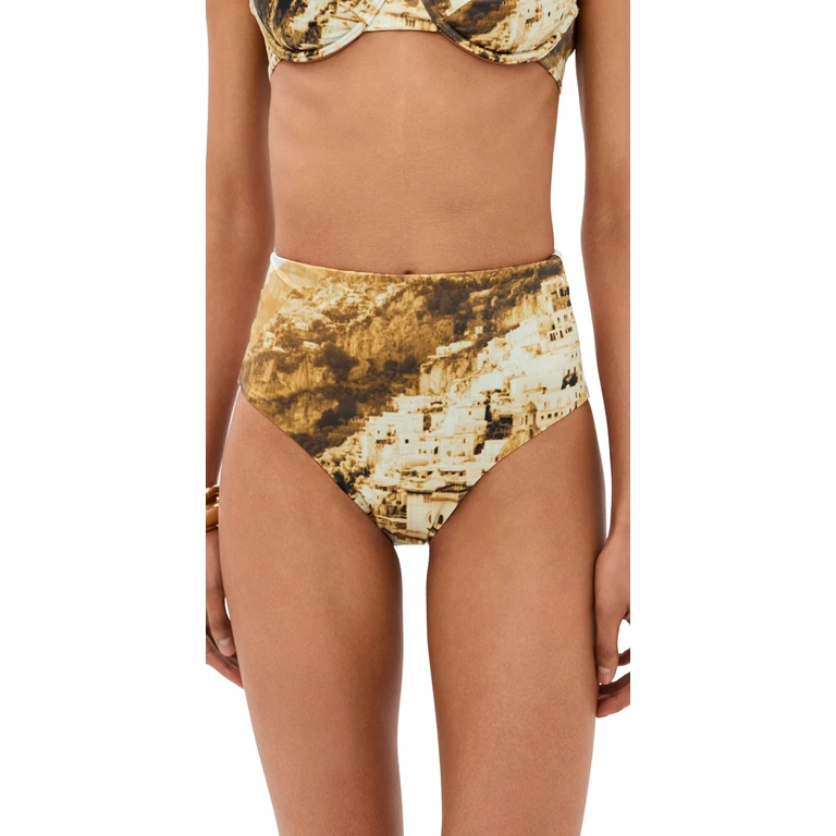 STAUD Jonnie High Rise Bikini Bottom Cliffside L