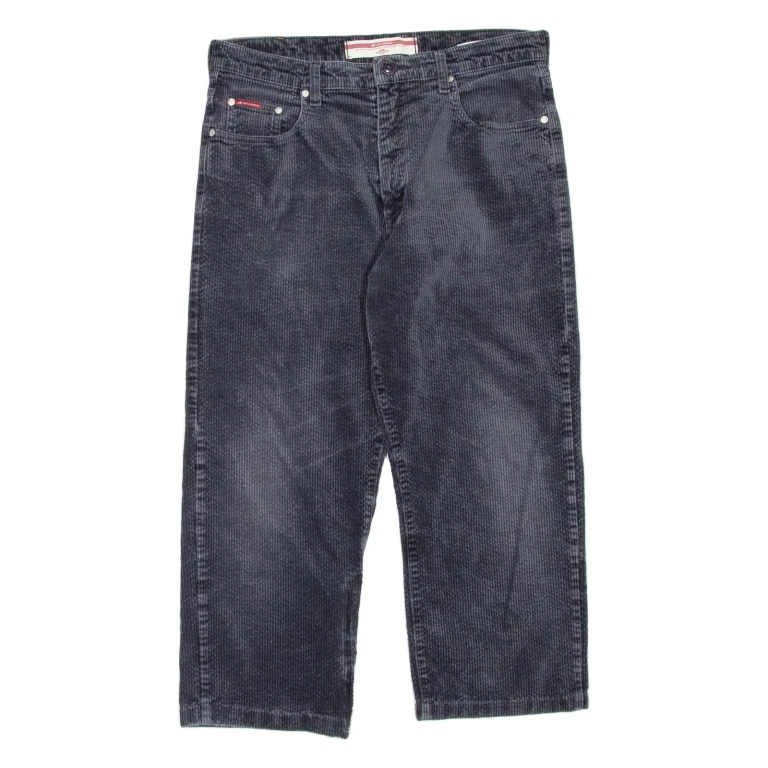 LEE COOPER Womens Corduroy Trousers Grey Regular Straight W32 L23
