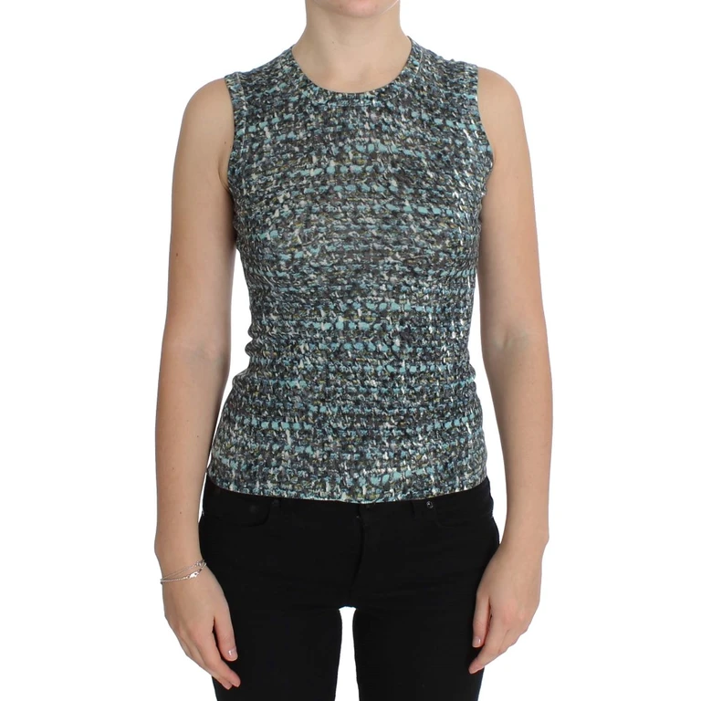 Dolce & Gabbana Blue Wool Sweater Sleeveless Pullover Clothing - Women