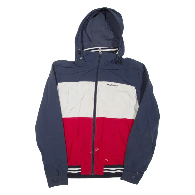 TOMMY HILFIGER Mens Track Jacket Blue Colourblock S