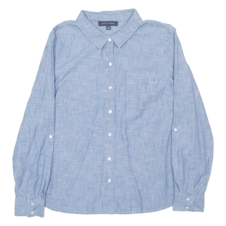 TOMMY HILFIGER Mens Denim Shirt Blue Long Sleeve L