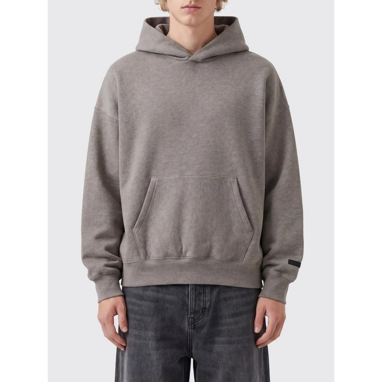 Cotton-Blend Hoodie with Slogan Print and Kangaroo Pocket (192AS262052FHH)