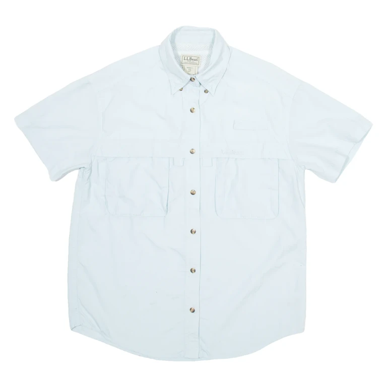 LL BEAN Womens Plain Shirt Blue XS