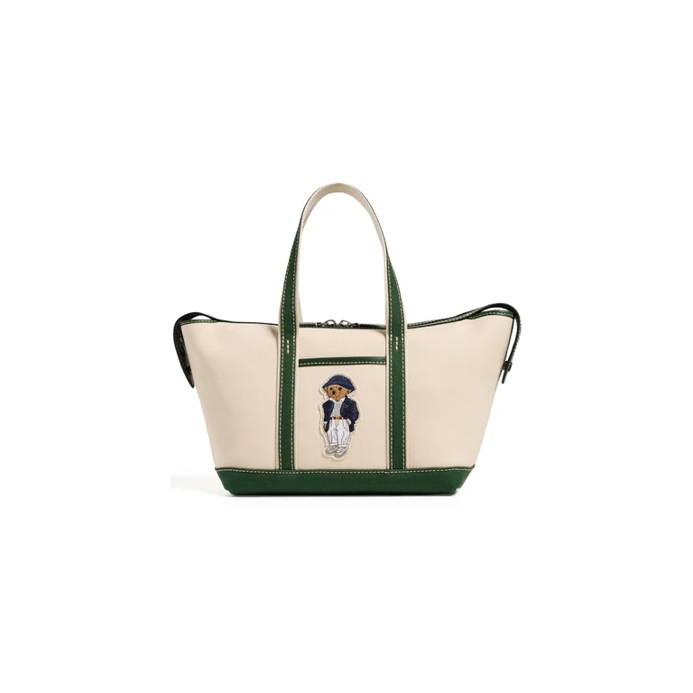 Polo Ralph Lauren Spring Bear Mini Shopper Tote Ecru/Juniper One Size