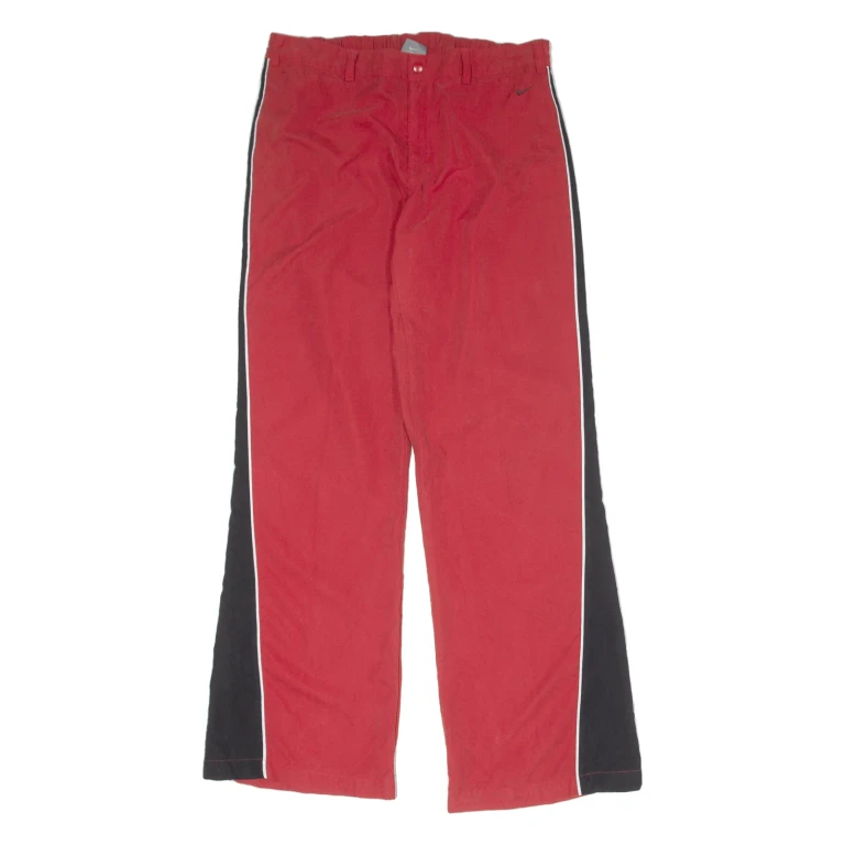 NIKE Womens Track Pants Red Flared L W32 L32