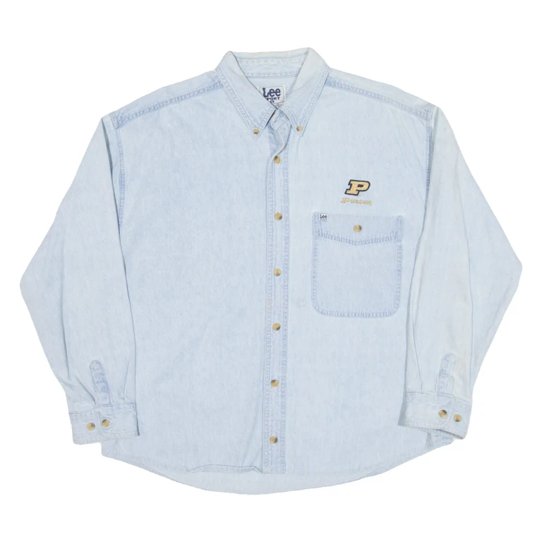 LEE Mens Denim Shirt Blue Long Sleeve L