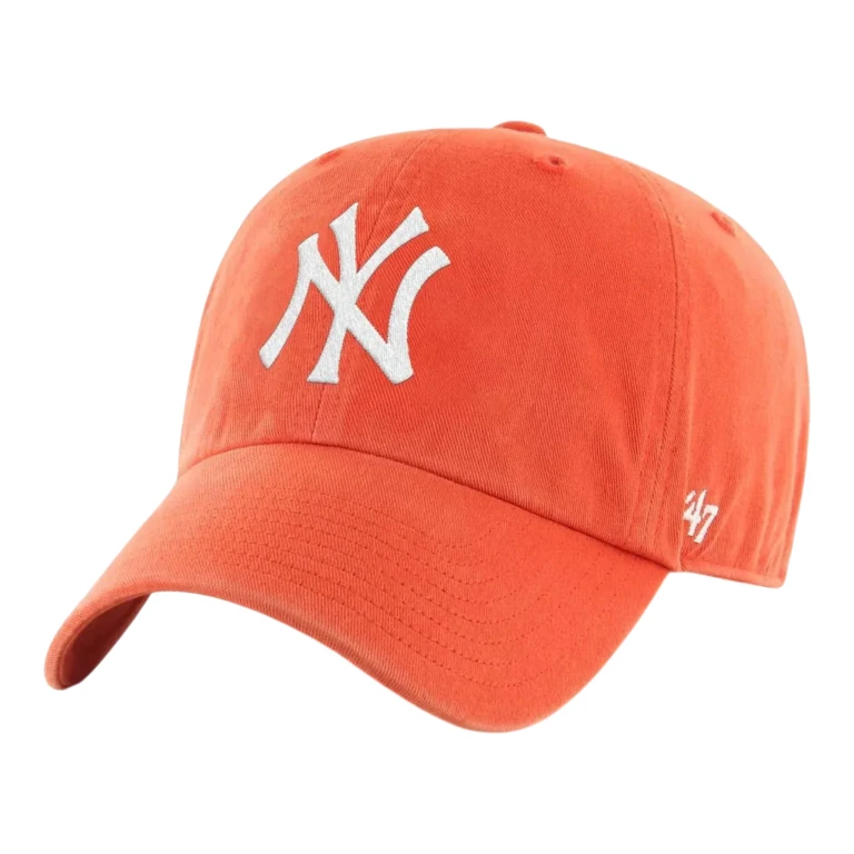 Clean Up New York Yankees Strapback Hat - Grapefruit Adjustable Cap