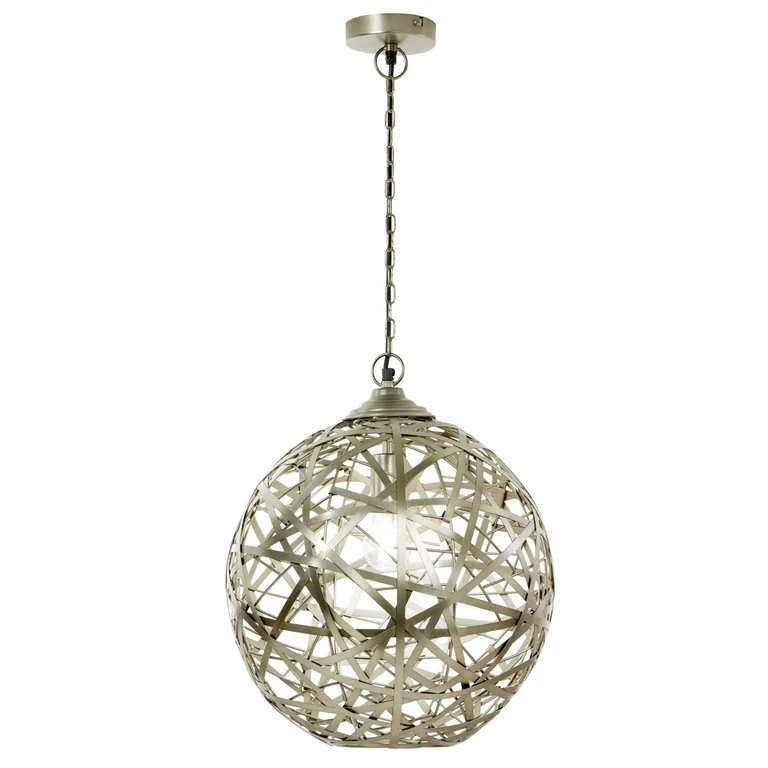 Hanging Metal Orb Pendant, Antique Nickel