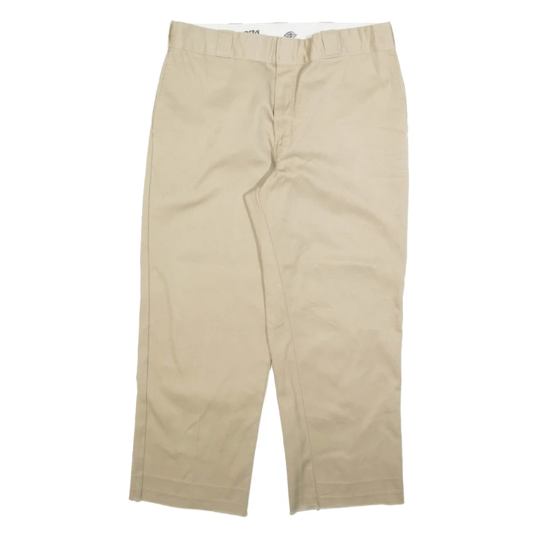 DICKIES Mens Trousers Beige Regular Straight W36 L26
