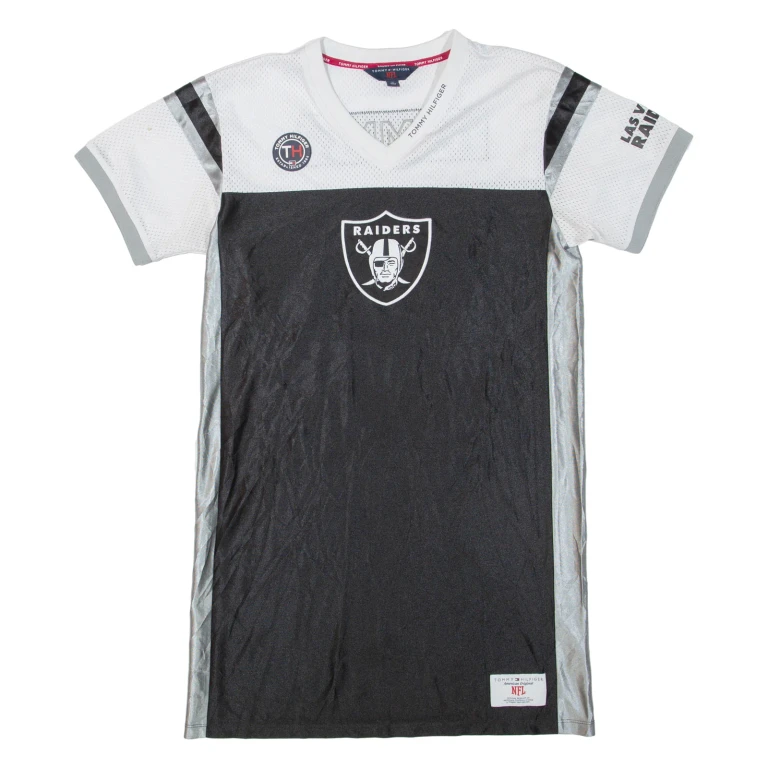 TOMMY HILFIGER X NFL Las Vegas Raiders Womens T-Shirt Dress Black Knee Length M