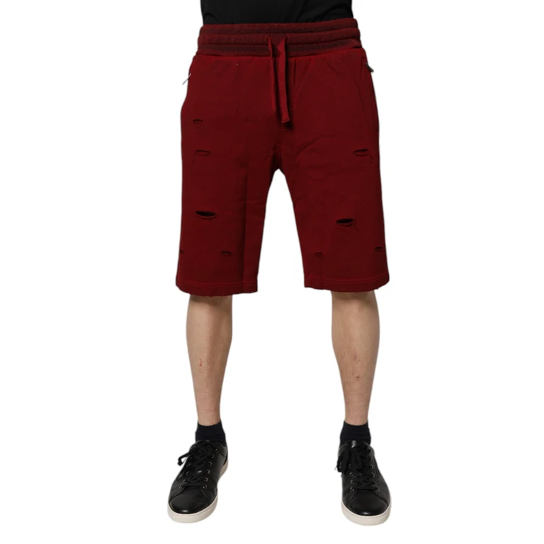 Dolce & Gabbana Bordeaux Cotton Bermuda Men Sweatshorts Shorts - Men