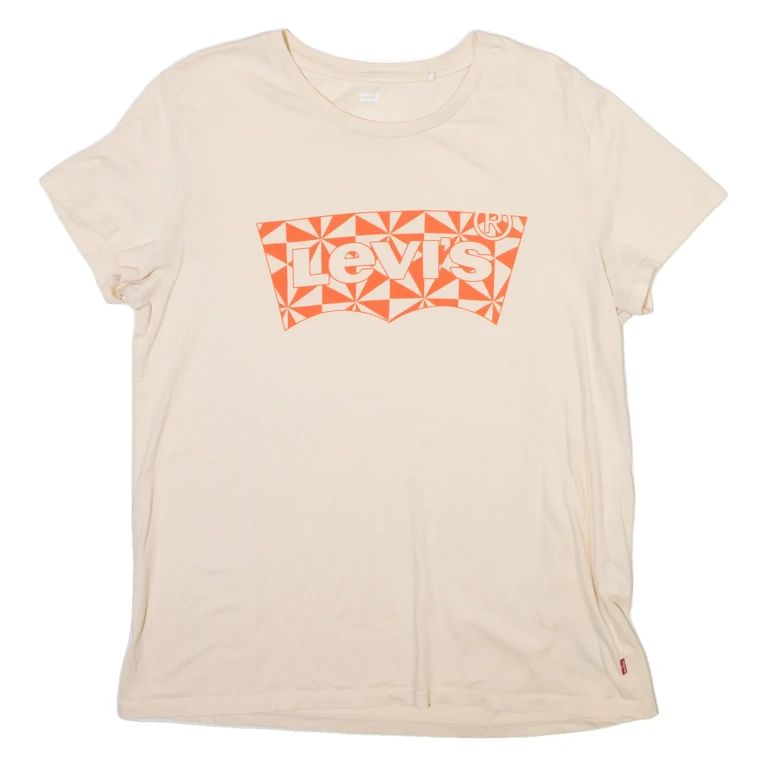 LEVI'S Womens T-Shirt Cream L