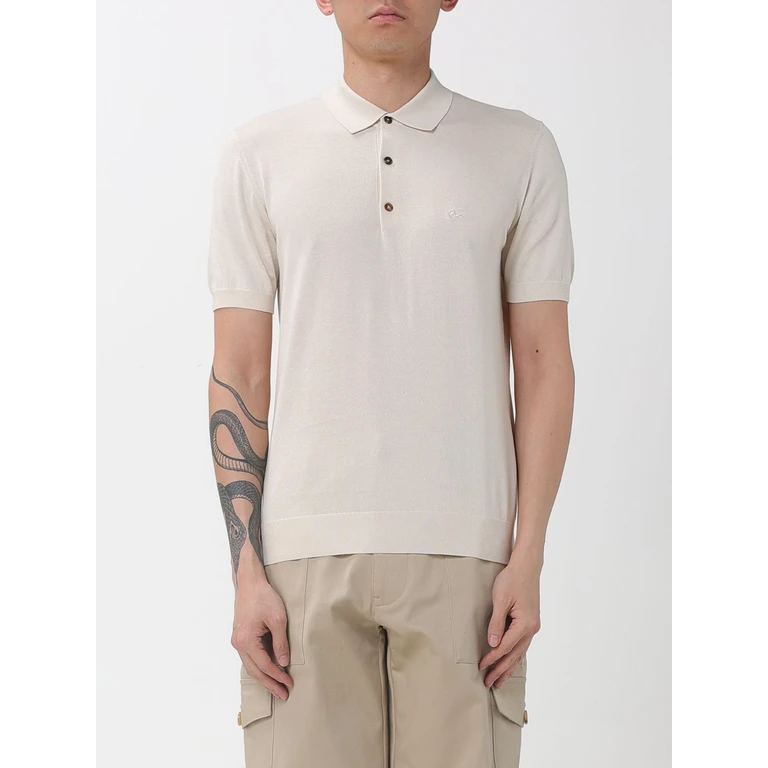 Cotton Polo Shirt with Pegaso Logo (MRKF0004AQ408W3796)