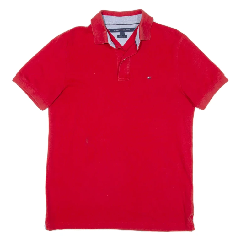 TOMMY HILFIGER Custom Fit Mens Polo Shirt Red M