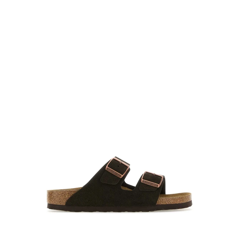 Birkenstock Dark Brown Suede Arizona Slippers Mocha - Unisex