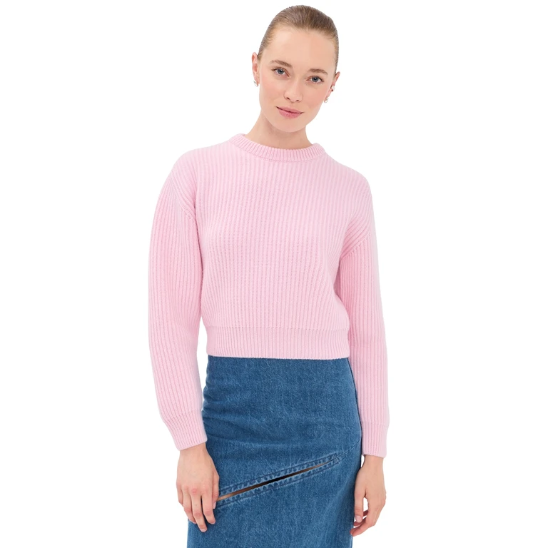 Wool Crew Neck Sweater Candy Pink 40