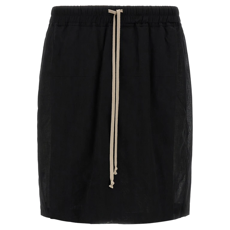 Black Cotton Bermuda Shorts - Men