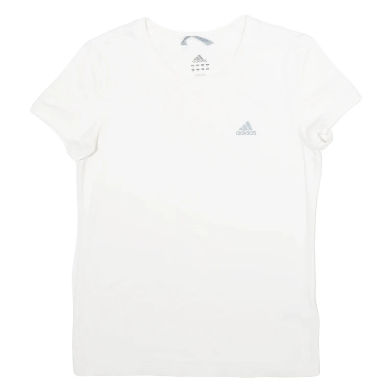 ADIDAS Womens T-Shirt White UK 12