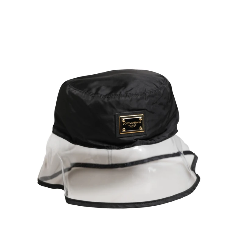 Dolce & Gabbana Men Black Plastic Fisherman Bucket Capello Hat Polyester - Men