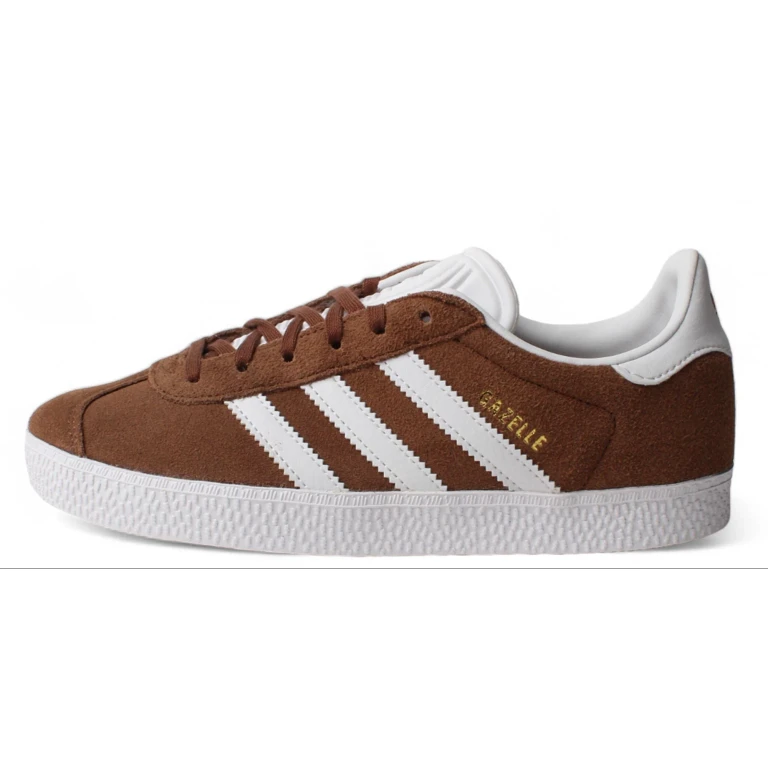 Grade School Gazelle 'Preloved Brown Cloud White Gold Metallic Gs' Sneakers